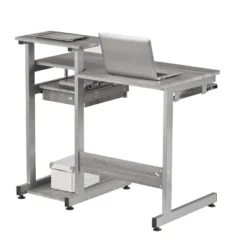Complete Computer Workstation Desk Gray - Techni Mobili -Smart Office Sets GUEST 005ef661 a9de 4ae0 860d b92e705eae83