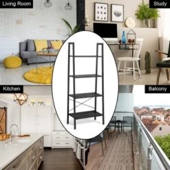 Tangkula 4-Tier Ladder Bookshelf Display Ladder Rack Free-Standing Plant -Smart Office Sets GUEST 00b95ab2 9386 4d02 ab2d 89a666ca27fd