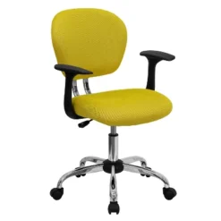 Emma And Oliver Mid-Back Mesh Padded Swivel Task Office Chair With Chrome Base And Arms -Smart Office Sets GUEST 00e38743 9e2f 4698 af94 2f1c3e9eb430