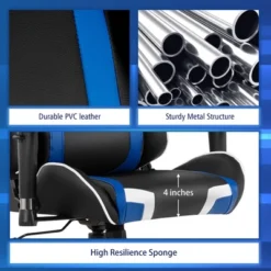 Costway X-Shaped Gaming Desk & Racing Style Massage Chair Set Home Office Black+White/Blue/Grey/Red -Smart Office Sets GUEST 0186d6c8 7302 4cbc baf6 395b1b406ae1