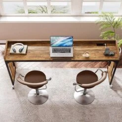 Tribesigns 71" Queen Size Overbed Table With Adjustable Tilt Board, Mobile Laptop Cart With Outlets & USB Ports -Smart Office Sets GUEST 0261295d 067d 444b 8a56 22ea9325e42f