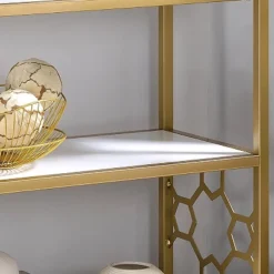 63" Fahan 6 Shelf Bookcase White/Gold - MiBasics -Smart Office Sets GUEST 02a4dc97 25c4 4373 9ec2 978d59ec2a8e