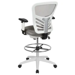 Flash Furniture Mid-Back Mesh Ergonomic Drafting Chair With Adjustable Chrome Foot Ring, Adjustable Arms -Smart Office Sets GUEST 02cd109a 1649 4c9f b998 831a1b13be8d
