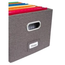 Internet's Best 4-Pack Collapsible File Storage Organizer With Lid - Grey -Smart Office Sets GUEST 02d5b279 479b 4d71 9f00 46328d666c25