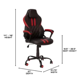 BlackArc High Back Gaming Chair With Red And Black Faux Leather Upholstery, Adjustable Swivel Seat And Padded Flip-Up Arms -Smart Office Sets GUEST 0328d38b 0c30 4876 bcc9 66b882907b6f