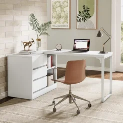 Tribesigns L-Shaped Computer Desk With Drawers And Shelves -Smart Office Sets GUEST 033567f7 8ced 4d70 bb57 74fc4afdeff8