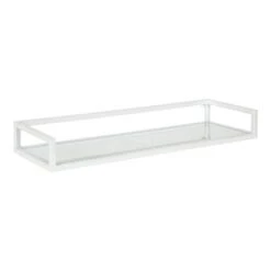 24" X 8" X 3" Blex Metal And Glass Wall Shelf - Kate & Laurel All Things Decor -Smart Office Sets GUEST 0401fff5 db74 4e3d 89d6 0d80eb89d7e0