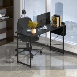 Costway Modern Computer Desk 47'' Study Writing Table W/ Storage Bag Coffee Black/Brown/Coffee -Smart Office Sets GUEST 04e425e7 80f3 400c beba 937b189d06bd