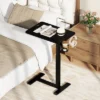 Costway C Shaped Side Table Height Adjustable Overbed Bedside Table With Hook & Cup Holder Black/Natural/White -Smart Office Sets GUEST 05c52188 ba77 4c70 9f9a f53376e5952a