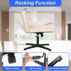 BestMassage Criss Cross Chiar Armless Adjustable Swivel Padded Home Office Desk Chair Wide Seat Computer Task For Home Office -Smart Office Sets GUEST 073c6fb6 f4b7 423f bdfd 64a912bacb3f