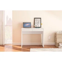 Tijuca 2 Drawer Compact Student Desk White - Polifurniture -Smart Office Sets GUEST 07ea7a08 80a9 4d83 9aaf a25eedeb414c