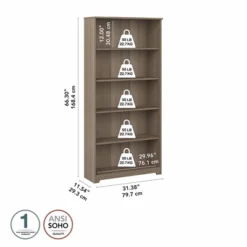 66.3" Cabot Tall 5 Shelf Bookcase - Bush Furniture -Smart Office Sets GUEST 08dabfc4 e4e5 4a81 bf52 00980c71acee
