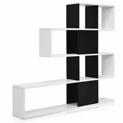 Costway 5-Tier Bookshelf Corner Ladder Bookcase Display Storage Rack Black White 19 Costway 5-Tier Bookshelf Corner Ladder Bookcase Display Storage Rack Black White -Smart Office Sets GUEST 0a49f013 1ece 496a 9914 96e3862e49d0