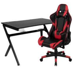 Flash Furniture Gaming Desk And Reclining Gaming Chair Set With Cup Holder, Headphone Hook & 2 Wire Management Holes -Smart Office Sets GUEST 0b74ba46 4ebe 48e7 9b1e 9284656bc862 1