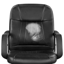 Yaheetech Office Chair Adjustable Swivel Chair Executive Artificial Leather Computer Chair With Wheels, Black -Smart Office Sets GUEST 0c4f714d 7abf 4e0e 97b5 3bcb7f221878