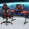 Costway Gaming Desk & Chair Set Z-Shaped Racing Style Desk With Massage Swivel Gaming Chair -Smart Office Sets GUEST 0d632a0b 0fab 451c 817c d1d7bb3a19f6