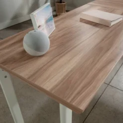 Sauder 26"x20" Bergen Circle Desk Return Kiln Acacia: Heat & Scratch Resistant, BIFMA Certified, Metal Frame -Smart Office Sets GUEST 0dcacc12 e78a 4171 8683 823964074a57