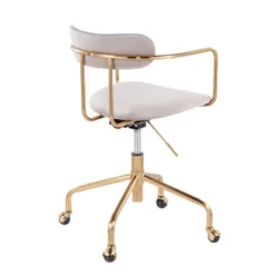 Demi Velvet/Metal Task Chair Gold/Silver - LumiSource -Smart Office Sets GUEST 0e5589e0 195d 4797 8c20 39b3d6317863