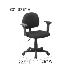 Flash Furniture Wayne Mid-Back Black Fabric Swivel Task Office Chair With Adjustable Arms -Smart Office Sets GUEST 0ee493d2 82ab 4680 bd5b 8a2f9d560a2e