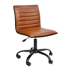 Merrick Lane Home Office Chair Ergonomic Executive Ribbed Low Back Armless Computer Desk Chair - Base, Frame & Border -Smart Office Sets GUEST 0f1228f7 3c23 4f24 aa18 7a856a5b77b7