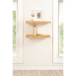 Kate & Laurel All Things Decor 2pc Rahmati Rattan Floating Shelves Natural -Smart Office Sets GUEST 0f317fbe 05d8 447e baf1 7cb15f94d2ce