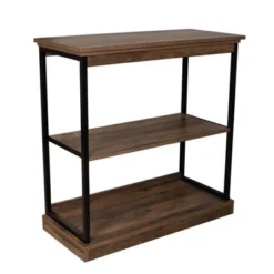 32" Oslo 3 Shelf Contemporary Wood And Metal Etagere Bookcase Brown/Black - Danya B. -Smart Office Sets GUEST 0fefb23c 7ed7 4f82 9738 08bc8b47c2c7