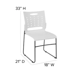 Flash Furniture HERCULES Series 881 Lb. Capacity White Sled Base Stack Chair With Air-Vent Back -Smart Office Sets GUEST 110b205e 3ba0 4c67 8efe c961dc43d3be