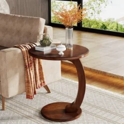 LITTLE TREE Boho Round C Shaped End Table Brown -Smart Office Sets GUEST 12d380a5 f327 4dc9 a85c d6c4a324ebe9