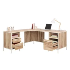 Sauder Nova Loft L Desk Kiln Acacia