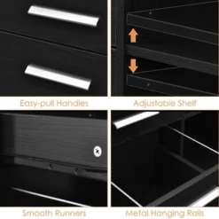 Costway 3-Drawer File Cabinet Mobile Lateral Cabinet Printer Stand EspressoBlack -Smart Office Sets GUEST 136be8a4 c209 4c1e a974 2fde2ffb884c