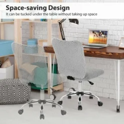 Costway Armless Faux Fur Leisure Office Chair Adjustable Swivel Task Chair -Smart Office Sets GUEST 13bfadd0 fb83 4d9e 9e16 135840b204de