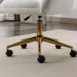 Velvet Fabric 360° Swivel Home Office Chair With Gold Metal Base And Universal Wheels Makeup Vanity Chair Sofa Chairs For Living Room-The Pop Home -Smart Office Sets GUEST 14f84050 6239 4179 95a5 d632105bf769