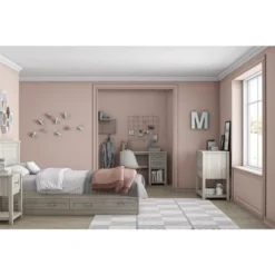 Little Seeds Sierra Ridge Levi Single Pedestal Kids’ Desk, Light Walnut -Smart Office Sets GUEST 152bb59d 2548 41f7 8d52 8e4eb9283eaa