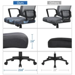 Yaheetech Adjustable Mid-Back Office Chair Computer Chair With Wheels -Smart Office Sets GUEST 153589e5 0249 4df5 92e5 5f6d101476ff