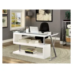 Nagini Swivel Computer Desk Glossy White - HOMES: Inside + Out -Smart Office Sets GUEST 160f4969 928e 4969 a496 b359a9cacd3d