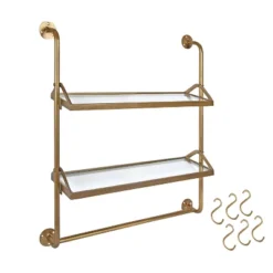 26" X 31" Marit Metal Wall Shelf Gold - Kate & Laurel All Things Decor -Smart Office Sets GUEST 16ef5f63 e8f6 4b32 968f c6c02e2d0e89