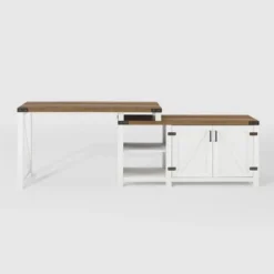 Farmhouse Rustic L Shaped Desk With Storage - Saracina Home -Smart Office Sets GUEST 186f8f41 00fb 46ba 88b0 d09ffc838848