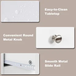 Tangkula Computer Desk Writing Table W/3 Drawers Workstation For Home Office White/Black -Smart Office Sets GUEST 1954f97a 841d 4055 b940 61b92382644a