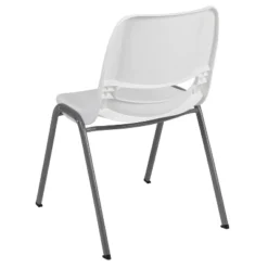 Emma And Oliver White Ergonomic Shell Student Stack Chair - Classroom Chair / Office Guest Chair -Smart Office Sets GUEST 19dc374f f025 45ef aaf5 162f882fad7b
