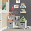 RiverRidge Home Kids’ Book Nook Bench With Cubbies And 2 Bonus 10'' Floating Wall Bookshelves White - RiverRidge -Smart Office Sets GUEST 1a4be15d e04f 46b8 b2e6 d82b5dd3ba65