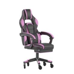 Flash Furniture X40 Gaming Chair Racing Computer Chair With Fully Reclining Back/Arms And Transparent Roller Wheels, Slide-Out Footrest -Smart Office Sets GUEST 1aabf713 5d9e 41d9 ac17 8945e02969b9