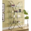 72.5" Contemporary 4 Shelf Bookcase With Glass Shelves Chrome - Coaster -Smart Office Sets GUEST 1ad95bc7 1e8b 4873 8945 afbacdcb4469