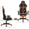 Costway Gaming Chair Reclining Racing Chair With Massage Lumbar Support &Footrest Orange -Smart Office Sets GUEST 1b83bb92 fec7 4714 838a b3438c91964a