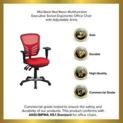 Emma And Oliver Mid-Back Mesh Triple Paddle Swivel Ergonomic Office Chair With Adjustable Arms -Smart Office Sets GUEST 1b9565b3 853e 4f19 bf49 0fcb3404548d