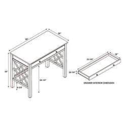 Whitley Antique Desk White - Linon -Smart Office Sets GUEST 1bc35309 0871 4ba2 83bb e9edf5abe004