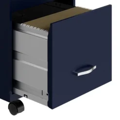 Space Solutions 18 Inch Wide Metal Mobile Organizer File Cabinet For Office Supplies & Hanging File Folders With Pencil Drawer & 3 File Drawers, Navy -Smart Office Sets GUEST 1c235e3e f24b 436b b90c 6c28626eed99