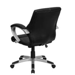 Flash Furniture Bodie Mid-Back Black LeatherSoft Contemporary Swivel Manager's Office Chair With Arms -Smart Office Sets GUEST 1c47d9dd 72f1 4fb3 8259 efd9ab376705