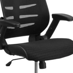 Emma And Oliver High Back Black Mesh Swivel Ergonomic Office Chair With Adjustable Flip-Up Arms -Smart Office Sets GUEST 1ccefb27 b9d9 4cef 838b 158a83ebd414