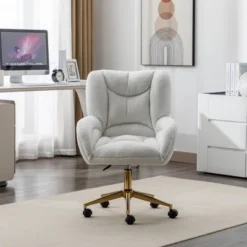 Velvet Fabric 360° Swivel Home Office Chair With Gold Metal Base And Universal Wheels Makeup Vanity Chair Sofa Chairs For Living Room-The Pop Home -Smart Office Sets GUEST 1e3ae162 4316 4ac8 9092 f62015b75291