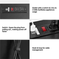 Yaheetech 3-Drawer Vintage File Cabinet With Socket And USB Charging Port Black/Rustic Brown -Smart Office Sets GUEST 1f1fadd8 a2a7 4bd4 974d 5d6cadfd9211